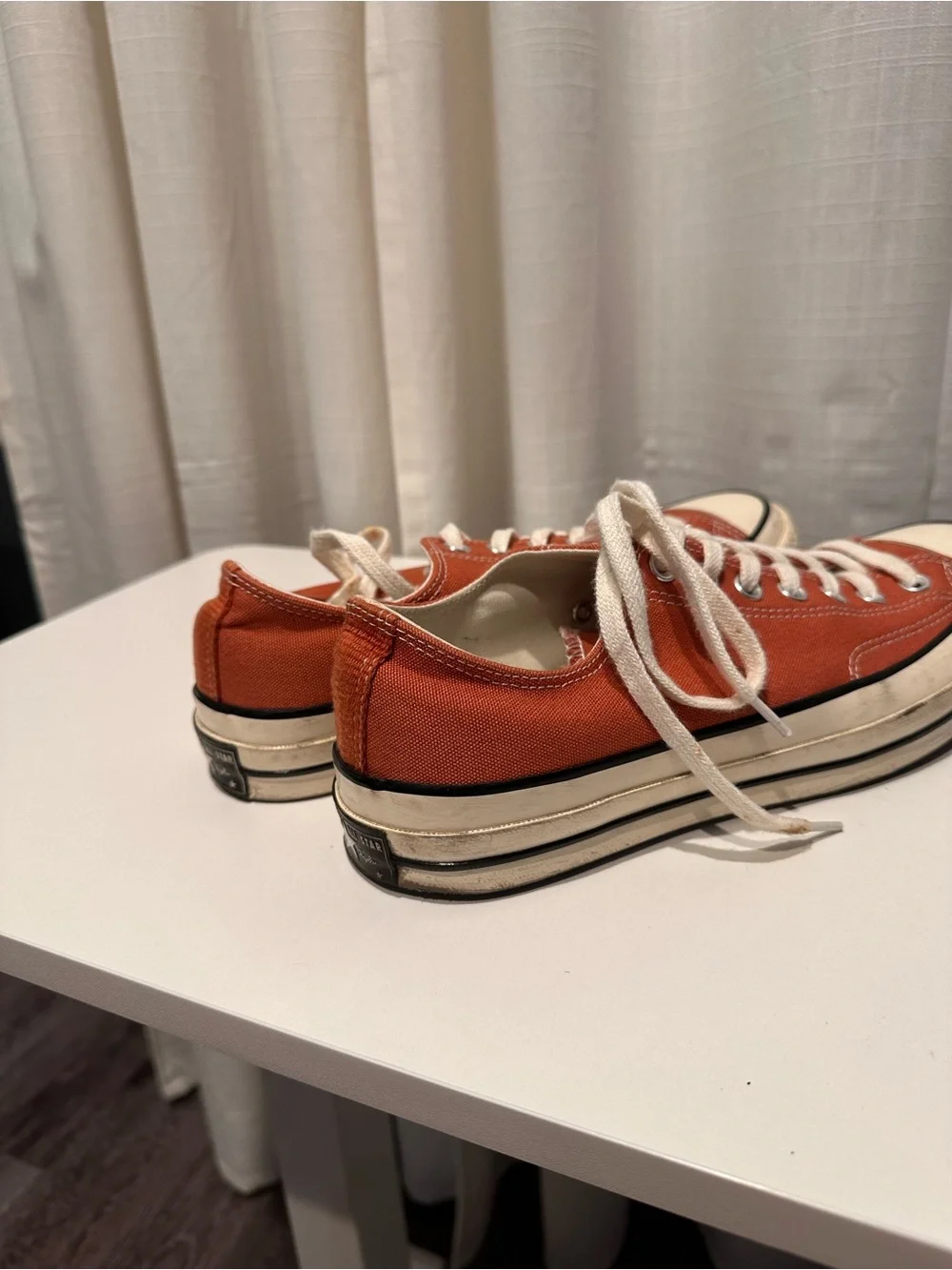 Converse Chuck Taylor 70s Low-Top Canvas Sneakers in Rust Orange and White